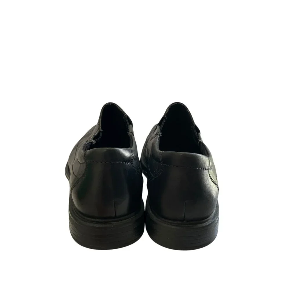 Clarks Leather England Deane Square Toe Loafer Mens 10M Black Office Career Work